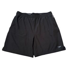Speedo Black Athletic Swim Shorts Lightweight Elastic Waist